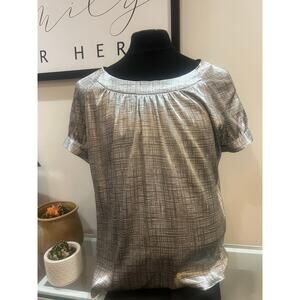 Satin New York & Company Short Sleeved Top